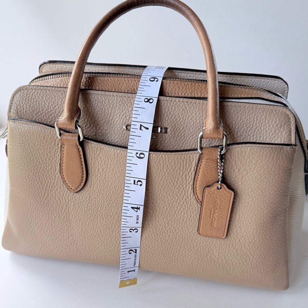 Coach Darcie Carryall Satchel Bag in Colorblock Chalk Beige Sand Tan - Picture 14 of 16